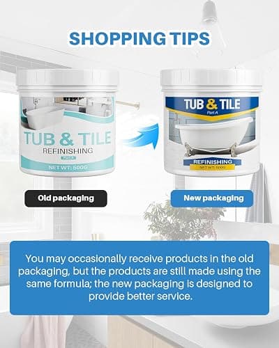 Tub and Tile Paint Refinishing Kit, 17.6oz Bathtub Refinishing Kit White with Tools and Hardener, Semi-Gloss White Tub Paint for Bathtub, Sink, Low Odor and Easy to Use, 25-30sq.ft thumbnail 2