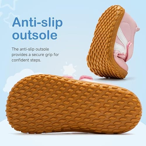 tombik Toddler Shoes Lightweight Barefoot Walking Shoes Non-Slip Sneakers with Dual Hook and Loops thumbnail 5