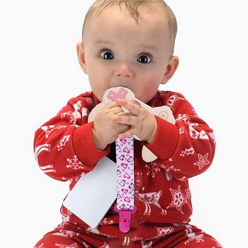 Cool Remote Game Control Teething Toy for Babies 0-6 6-12 Months,Game Controller Teether for Gamer Parents,Baby's First Valentines Day Gifts,Silicone Remote Chew Toys（Pink thumbnail 2