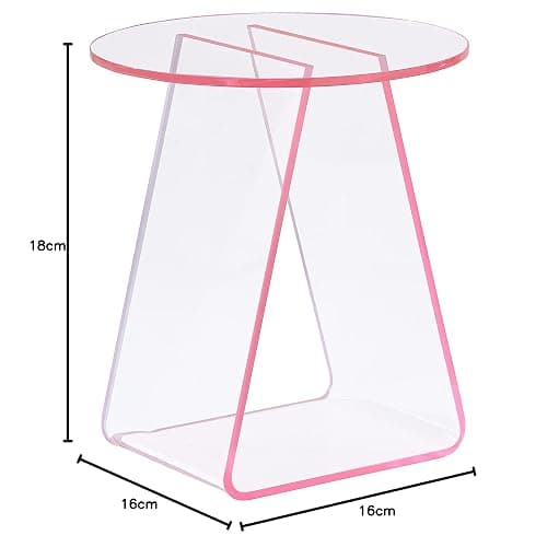 MEETLAKE Acrylic End Table,Pink Side.Nightstand Coffee Table Coffee Table Living Room Bedroom18 inch High, 16x16 inch Table Top. … thumbnail 3