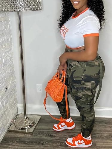 Famnbro Women Camo Pants Camouflage Cargo Pants Ankle Cuffed Army Fatigue Joggers Streetwear - XX-Large - 00camo thumbnail 3
