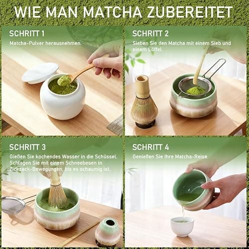 5-teiliges Matcha-Set,Matcha-Tee-Set, Matcha-Besen-Set – Perfekt für Einsteiger. Stylisches Matcha-Set mit Matcha-Besen, Matcha-Filtersieb und Matcha-Schale. Neue Farbgestaltung 2025. thumbnail 7