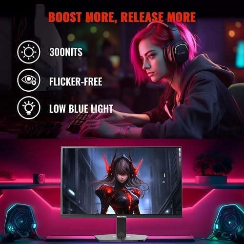 SANSUI 24 Inch Gaming Monitor 200Hz 180Hz 1Ms FreeSync HDR 110% sRGB FHD 1080P Computer Monitor HDMI DP Ports Eye Care Frameless VESA Mount Cable Management (ES-G24F4L HDMI Cable Included) thumbnail 6