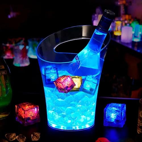 Light Up Ice Cubes, 96 PCS Multi Color Led Ice Cubes for Drinks with Changing Lights, Reusable Glowing Flashing Ice Cube for Club Bar Party Wedding Decor thumbnail 8