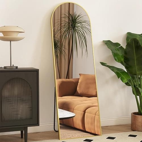 Aidoly Mirror Full Length, Upgraded Body Wall Mirrors with Shatter-Proof Glass, Floor Standing, Hanging or Leaning, Tall Mirror with Stand Aluminum Alloy Frame for Bedroom - Image 1