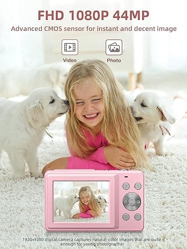 Digital Camera, FHD 1080P Digital Point and Shoot Camera with 16X Zoom Anti Shake, Compact Small Camera for Boys Girls Kids thumbnail 3