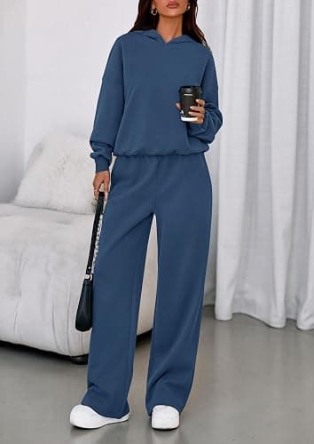 PRETTYGARDEN Womens Sweatsuits 2 Piece Set 2026 Casual Winter Long Sleeve Hoodie Loose Wide Leg Sweatpants Fall Tracksuit thumbnail 2