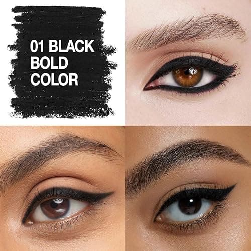 evpct Black Eyeliner Pencils for Eyes, Black Colored Eye Liner Pencil Makeup Waterproof Smudge Proof, Colored Gel Waterline Eyeliner Liquid, Face Eye Paint Stick Lipstick Pen Halloween Makeup thumbnail 3