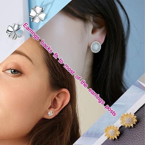 450PCS Earring Posts Stainless Steel Flat Pad,Hypoallergenic Stud Earrings with Butterfly and Rubber Bullet Earring Backs for Jewelry DIY Making Findings (Silver) (Silver) thumbnail 7