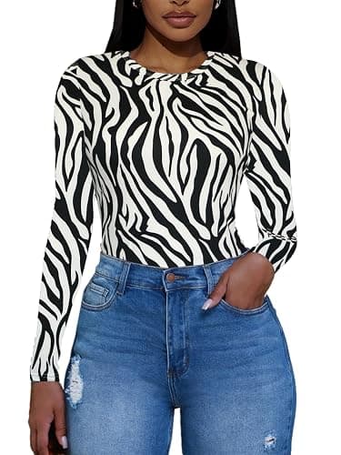 Women's Long Sleeve Basic Tops - Crew Neck Casual Going Out Y2K Fall Top Fitted T Shirt Clothes thumbnail 3