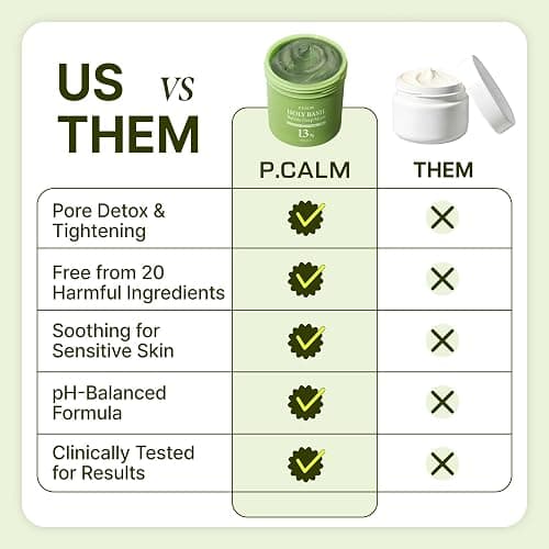 P.CALM Holy Basil Deep Bubble Mask: Holy Basil & Carbonated Water to Clear Pores Blackhead Korean Clay for Bubble Rinse (90g/3.17oz) thumbnail 8