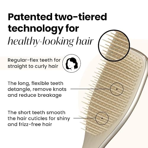 Tangle Teezer Ultimate Detangler Haarbürste – Nasses & Trockenes Haar – Entwirrungsbürste für Alle Haartypen – Zweistufige Borsten Reduzieren Haarbruch & Knoten – Champagner Gold mit Chrom-Finish thumbnail 2