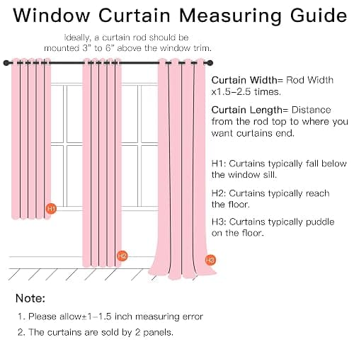 XiDi Pink Curtains for Bedroom Decor, Baby Pink Kids Blackout Curtains for Girls Room, Princess Unicorn Wall Decor Set of 1 Panel, 34x63 Inches thumbnail 7