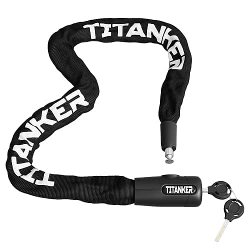 Titanker Bike Chain Lock with Keys, 3.3 Feet Security Heavy Duty Anti-Theft Bicycle Chain Locks for Bike, Motorcycle, Bicycle, Door, Gate, Fence, Grill (6mm, 8mm, 10mm Thick Chain) - Black-8mm Chain - Image 1