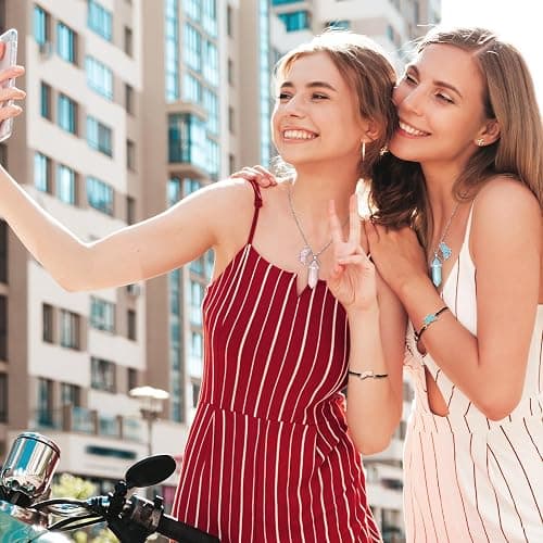 MJartoria BFF Necklace and Bracelets for 2-Crystal Friendship Necklace Bracelet Best Friend Necklace Matching Necklace Bracelets Gifts thumbnail 2