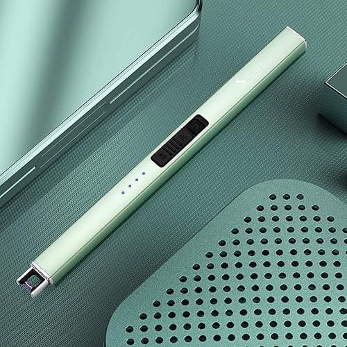 SUPRUS Electric Lighter Arc Windproof Flameless USB Rechargeable Lighter with Safety Lock for Candle BBQ Camping (Green) thumbnail 3