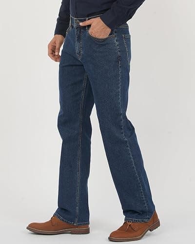 APUOR Men's Classic Relaxed Fit Flex Jeans Straight Loose fit Jeans thumbnail 2