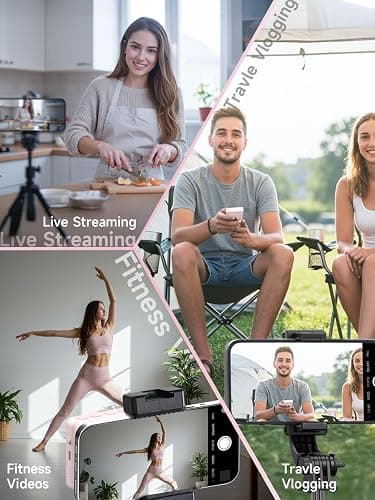 SYNCO XView M4 Écran de Surveillance Magnétique Téléphone Vlog Selfie 4K/1080p - Caméra Arrière sans Fil 50m, Rotation 180°, Batterie 3H, Compatible iPhone/Android pour TikTok/Youtube (Rose) thumbnail 6