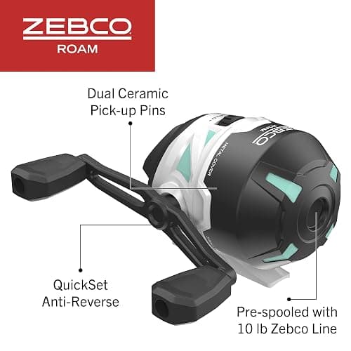 Zebco Roam Telescopic Fishing Rod and Spinning or Spincast Fishing Reel Combo, Durable 6-Foot Fiberglass Rod with ComfortGrip Handle, Pre-spooled with Zebco Cajun Fishing Line thumbnail 5