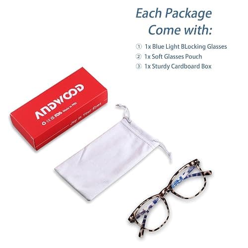 ANDWOOD Blue Light Blocking Glasses Women Men Computer Small Face Clear Bluelight Blocker Eyeglasses Frame thumbnail 6
