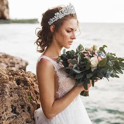LUXURRI Tiaras for Women Princess Crowns for Woman Crystal Silver Headband for Women Rhinestone Hair Accessories Halloween Tiara for Girls Birthday Tiara Silver Crown for Costume Prom thumbnail 3