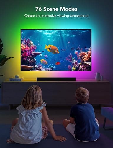 Govee TV LED Backlight Strip, RGBIC Smart LED Backlight for 40-50inch TVs, Music Sync, Wi-Fi Bluetooth & App Control, Works with Alexa & Google Assistant, 77 Scene Modes, Adapter thumbnail 6