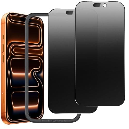 KUARMOR 2 Pack Matte Privacy Screen Protector for iPhone 17 Pro Max 6.9",Anti-Glare Anti-Spy Scratch Resistant Tempered Glass Film,Smooth Responsive Touch Anti-Scratch Glass,Easy to Install - Image 1