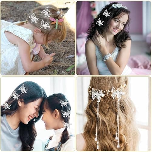 Silver Butterfly Hair Clips thumbnail 5