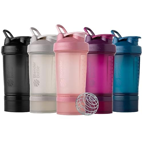 BlenderBottle Shaker Bottle with Pill Organizer and Storage for Protein Powder, Classic V2 ProStak System, 22-Ounce, Midnight Black thumbnail 7