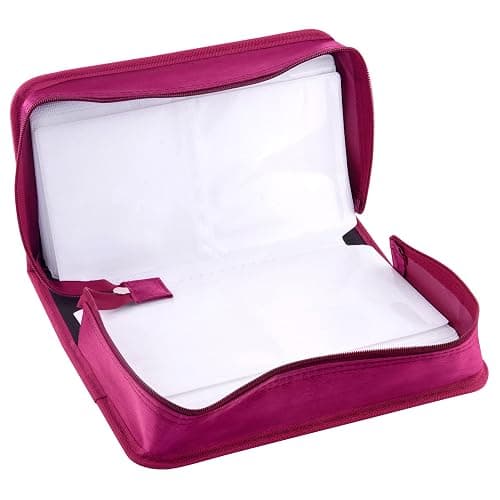 Bivisen CD/DVD Case Holder, 128 Capacity CD VCD Media Wallet, Storage, Holder, Booklet, Organizer (Rose) - Rose thumbnail 5