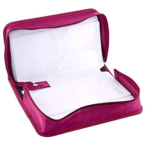 Bivisen CD/DVD Case Holder, 128 Capacity CD VCD Media Wallet, Storage, Holder, Booklet, Organizer (Rose) - Rose thumbnail 5