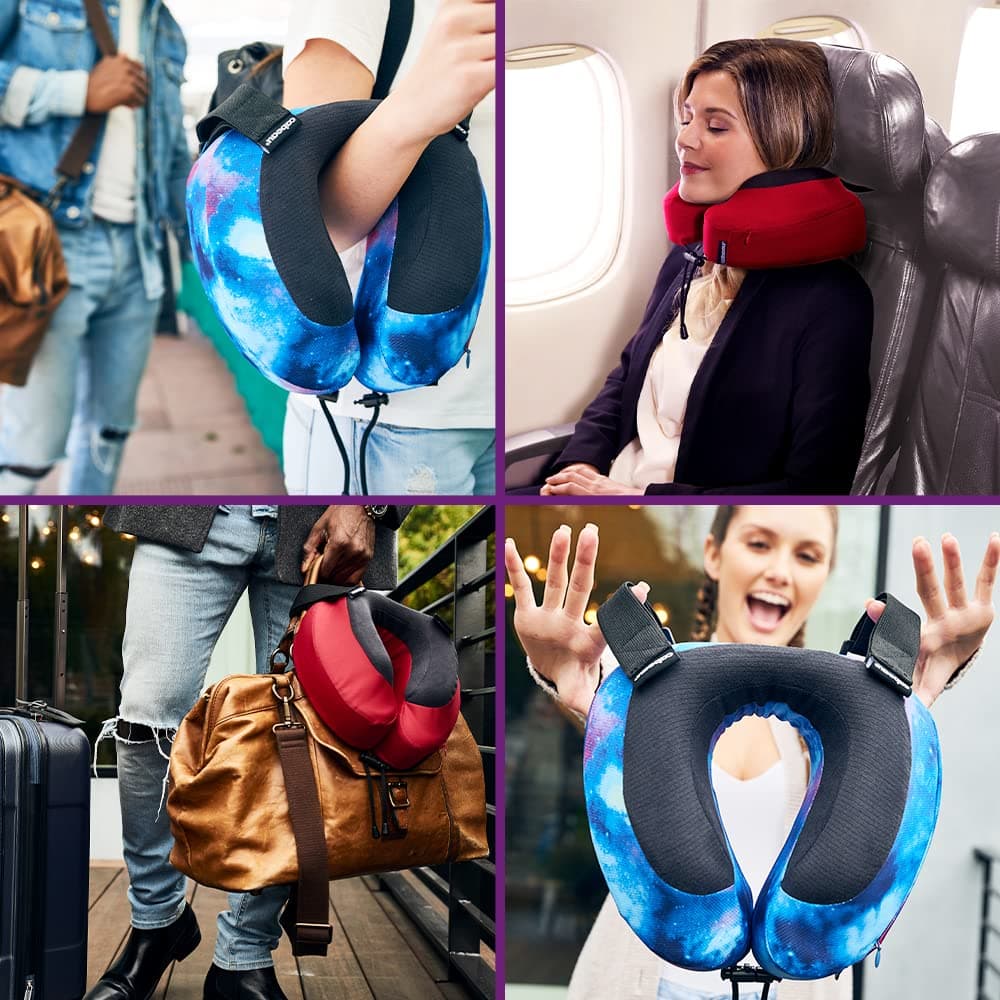 Cabeau Evolution S3 Travel Pillow - Straps to Airplane Seat - Ensures Your Head Won't Fall Forward - Relax with Plush Memory Foam - Quick-Dry Fabric Keeps You Cool and Dry Jet Black - Adult - Black thumbnail 8
