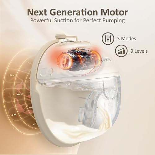 Nurseva Pro-90A Smart Hands Free Breast Pump – 2026 Upgrade, Wireless Double (2) Electric Wearable Breast Milk Pumps for Mom – 3D Multi-Modes & Levels – App Controlled, Portable, Discreet, BPA Free thumbnail 2