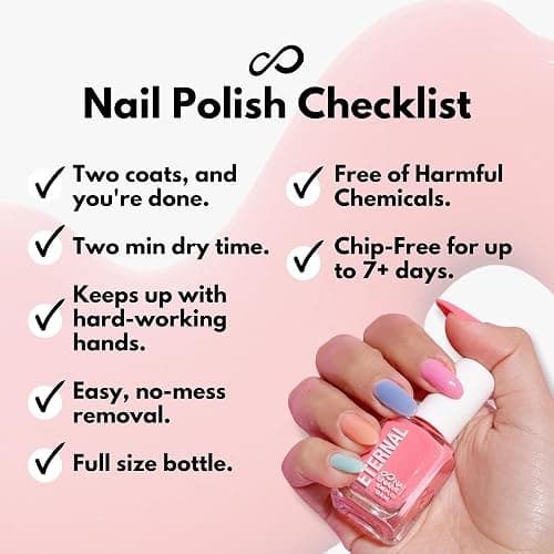 Eternal Pastel Nail Polish Sets for Women (CANDY PASTELS) - Pastel Nail Polish Set for Girls - Long Lasting & Quick Dry Nail Polish Set for Home DIY Manicure Pedicure - Made in USA, 13.5mL (Set of 5) thumbnail 5