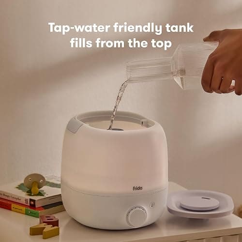 Frida Baby 3-in-1 Cool Mist Humidifier for Large Rooms, Top Fill Humidifier for Bedroom, Allergy Relief, 60 Hour Runtime + Nightlight, Auto Shut-Off, Quiet, Carry Handle, Essential Oil Diffuser thumbnail 3
