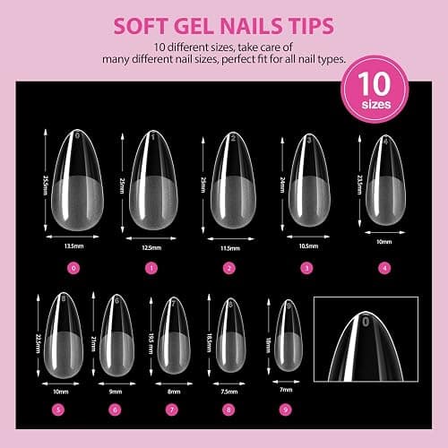 SAVILAND Almond Gel Nail Kit: Nail Drill Kit U V Lamp for Nails 500PCS Almond Nail Tips Gel Nail X Kits Nail Glue Easy Use Manicure Tool Extension Set DIY At Home Salon Gift for Women thumbnail 7