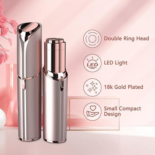 Facial Hair Remover for Women - as Seen on TV Painless Face Shaver - Electric Hair Removal Device for Face Lips Peach Fuzz with Light (White) thumbnail 2