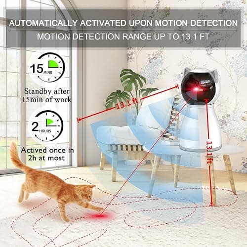 YVE LIFE Laser Cat Toys for Indoor Cats,The 4th Generation Real Random Trajectory Motion Activated Rechargeable Automatic Cat Laser Toy,Interactive Cat Toys for Bored Indoor Adult thumbnail 3