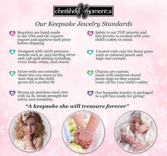 Cherished Moments Sterling Silver Mom and Me Cultured Pearl Matching Bracelet for Mom and Daughter "Forever in My Heart" Sold as a Set or individually thumbnail 3