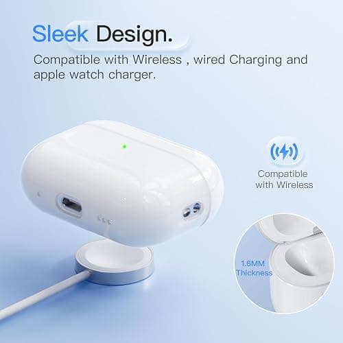 Case for AirPods Pro 3 Never-Sretch-Out DamonLight Shock-Proof Protective Semi Hard Silicone Case Compatible with Apple Airpods Pro 3rd Generation (White) thumbnail 5