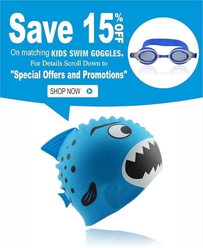 STARTSMART Kids Fun Silicone Swim Cap for Boys and Girls - Sharks & Minnows by Start Smart thumbnail 6