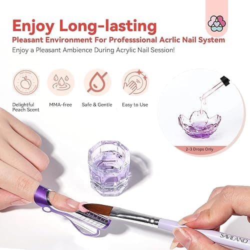 SAVILAND Peach Scent Monomer Odor Neutralizer for Acrylic Liquid 30ml | Eliminates Strong Monomer Odor, Zero Impact on SculptingEeffect, Long-lasting Scented, Relaxing Manicures Home Salon Use thumbnail 3