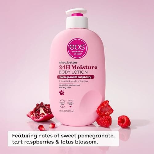 eos Shea Better Body Lotion Pomegranate Raspberry, 24-Hour Moisture Skin Care, Lightweight & Non-Greasy, Natural Shea, Vegan, 16 fl oz thumbnail 2