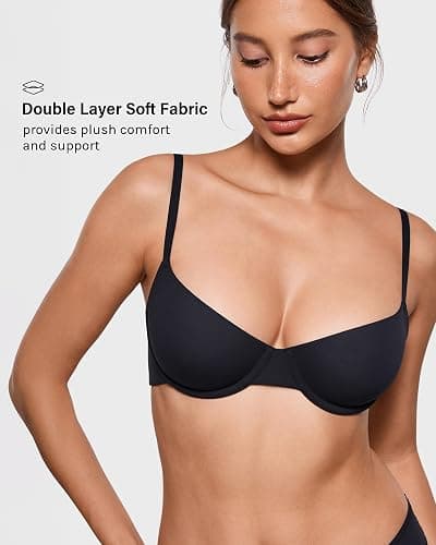 INLYRIC Women's Inbarely Plus Balconette Bra - Demi Unlined No Padding Underwire Comfort Natural Support Everyday Bras thumbnail 4