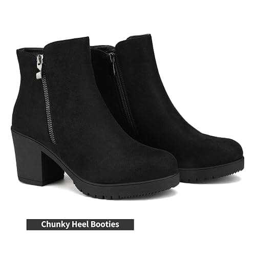 DREAM PAIRS Women's Ankle Boots Chunky Heel Platform Fall Heeled Short Booties Shoes thumbnail 4