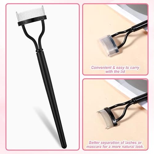 3 Pcs Eyelash Separator Tools, Washable Stainless Steel Eyelash Combs to Separate Lashes Practical Reusable Lash Comb Mascara Tool for Combing Separating Lashes thumbnail 3