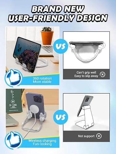 Easter Basket Stuffers Essentials for Teens Girls Boys Kids Adults Cell Phone Stand: UPGRADE Adjustable Thumbs Up Lazy Phone Holder for Desk Cool Gadgets Fun Easter Gifts for Adults Men Women Teenage thumbnail 4