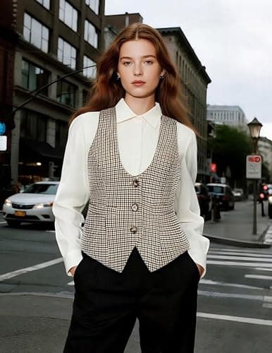 GRACE KARIN Women's Suit Vest Top, Dressy Casual Sleeveless Button Wasitcoat, Fromal Steampunk Blazer For Work Office thumbnail 4