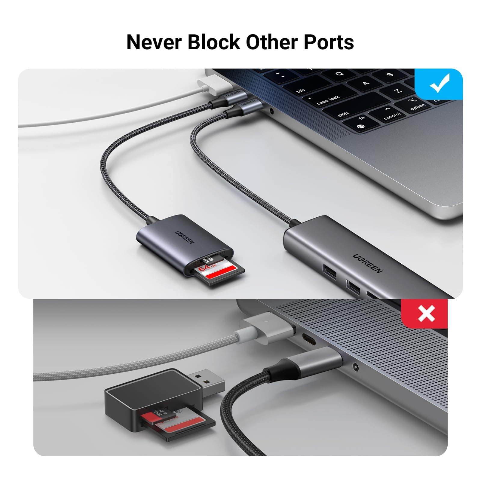 UGREEN USB C SD Card Reader Aluminum Type C Micro SD Adapter Thunderbolt 3 for SD/TF/Micro SDXC/SDHC/MMC/RS-MMC Compatible with iPhone 17/16 Galaxy S24 MacBook iPad thumbnail 6