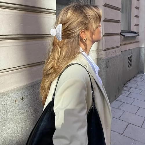 Canitor Hair Claw Clips for Women Acrylic Marbled Hair Clips for Thick Thin Hair Emi Cute Hair Accessories Preppy Teen Girl Gifts Trendy Stuff Black White Blue thumbnail 3
